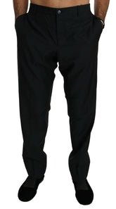 Dolce & Gabbana Black Dress Formal Trouser Men Wool Pants -   -  Dolce & Gabbana.